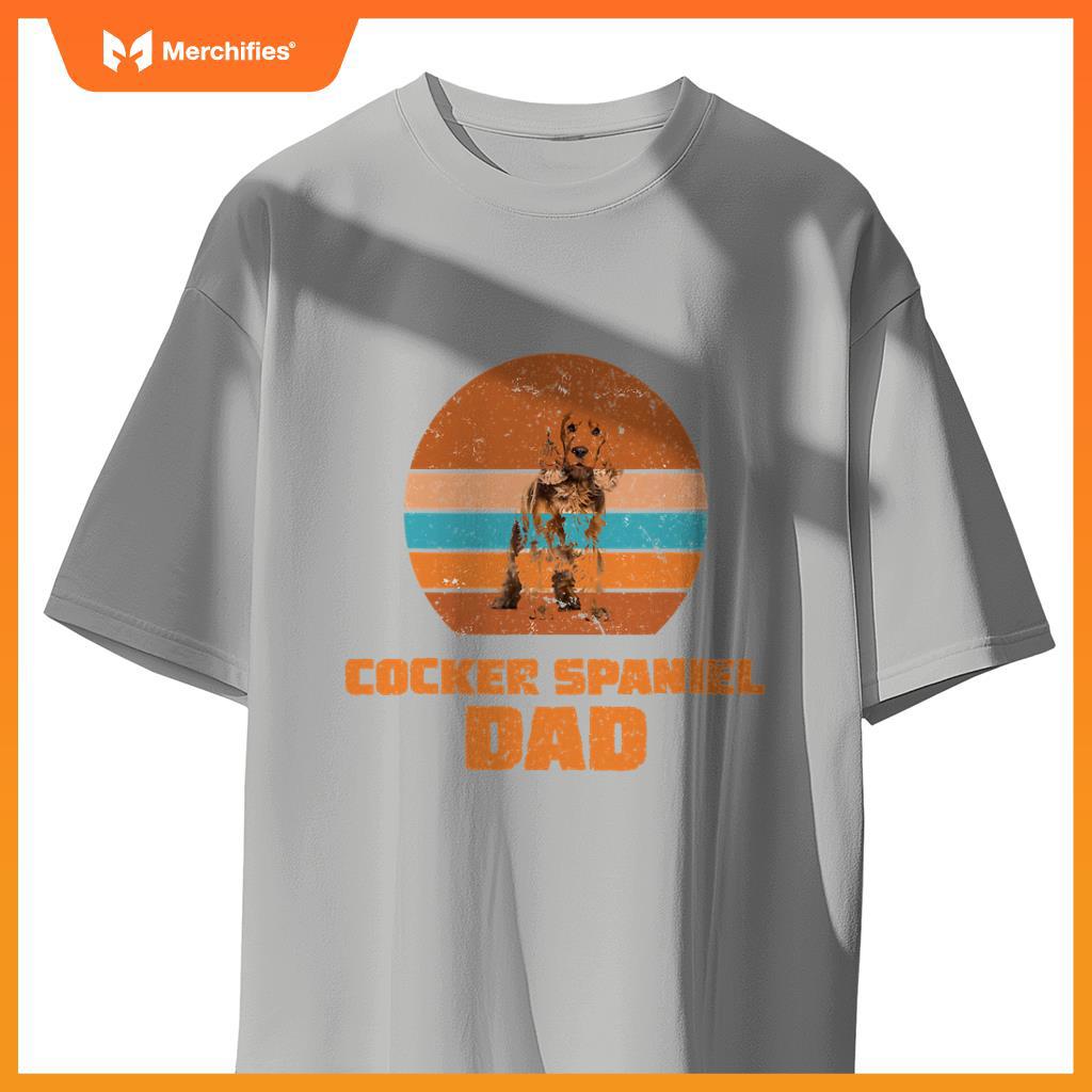 Cocker Spaniel Dad Vintage Dog Dogs Paw Paws Dog Owner T-Shirt