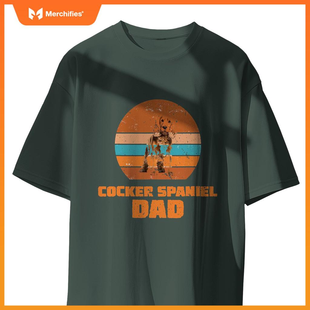Cocker Spaniel Dad Vintage Dog Dogs Paw Paws Dog Owner T-Shirt