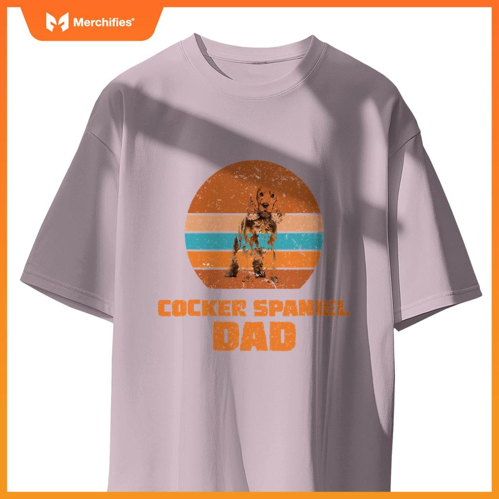 Cocker Spaniel Dad Vintage Dog Dogs Paw Paws Dog Owner T-Shirt