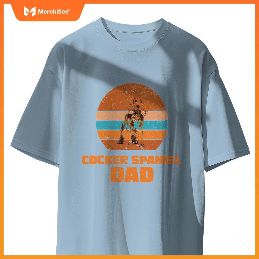 Cocker Spaniel Dad Vintage Dog Dogs Paw Paws Dog Owner T-Shirt