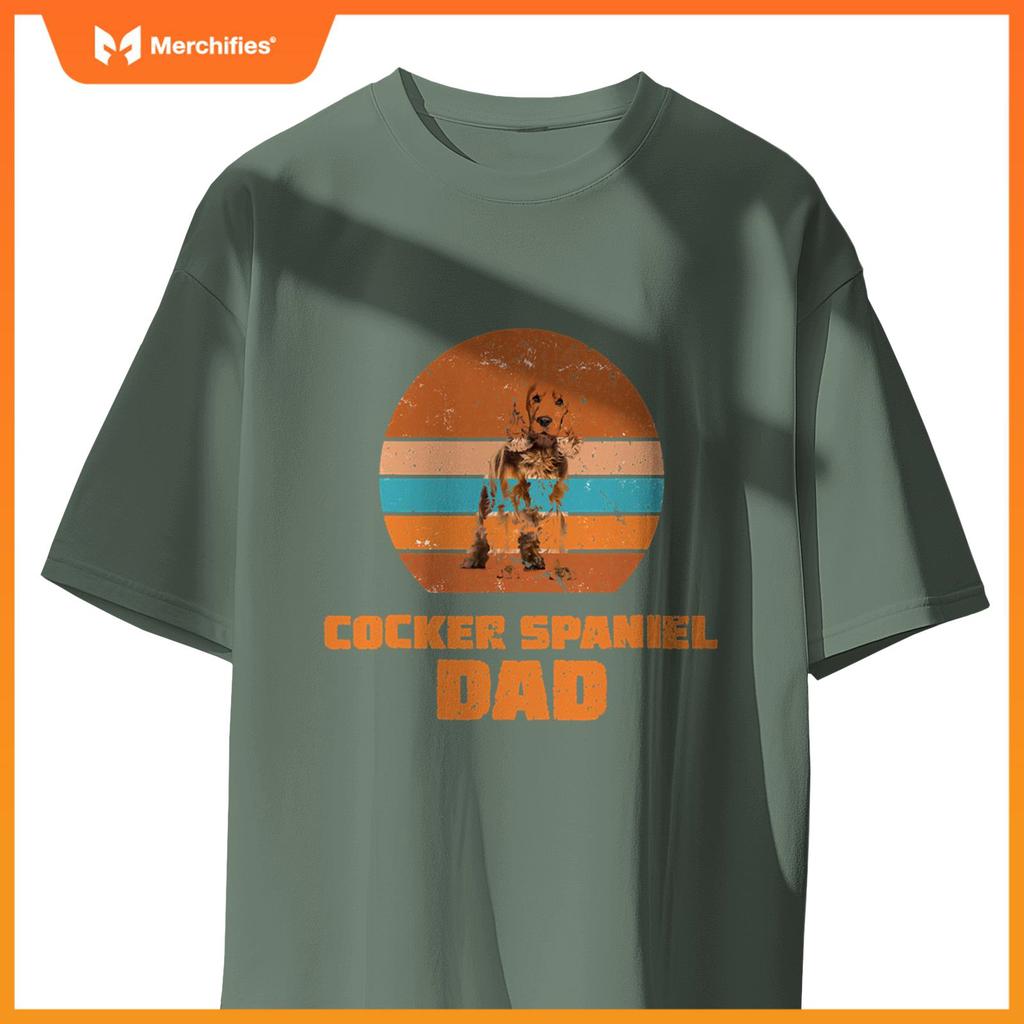 Cocker Spaniel Dad Vintage Dog Dogs Paw Paws Dog Owner T-Shirt