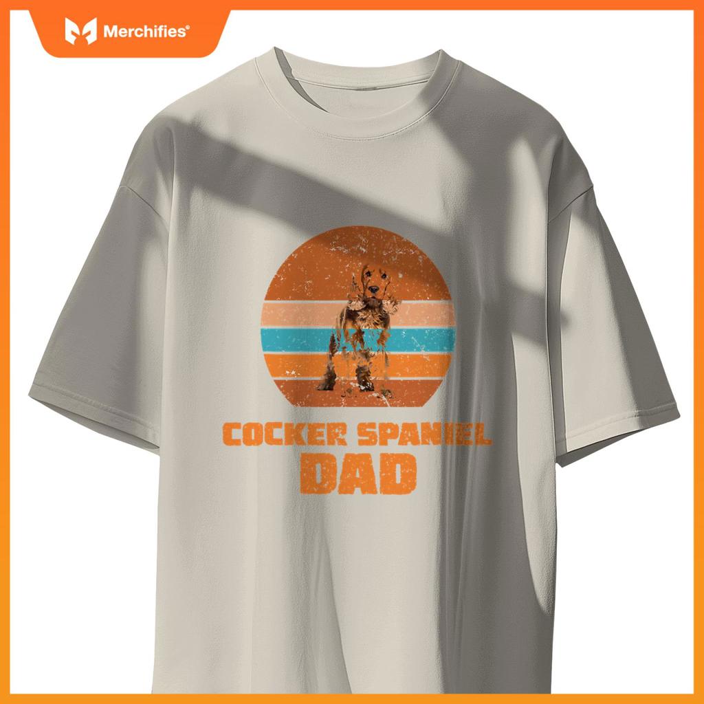 Cocker Spaniel Dad Vintage Dog Dogs Paw Paws Dog Owner T-Shirt