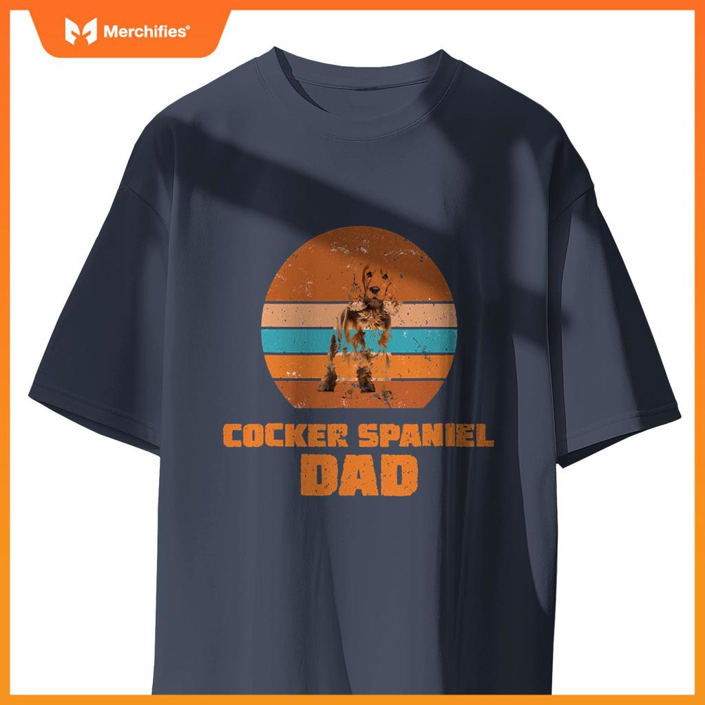 Cocker Spaniel Dad Vintage Dog Dogs Paw Paws Dog Owner T-Shirt