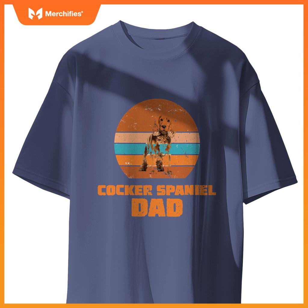 Cocker Spaniel Dad Vintage Dog Dogs Paw Paws Dog Owner T-Shirt