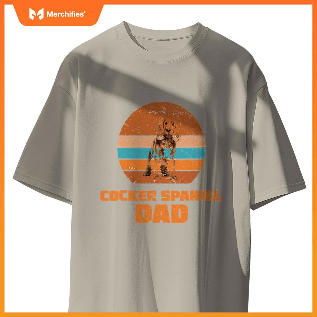 Cocker Spaniel Dad Vintage Dog Dogs Paw Paws Dog Owner T-Shirt