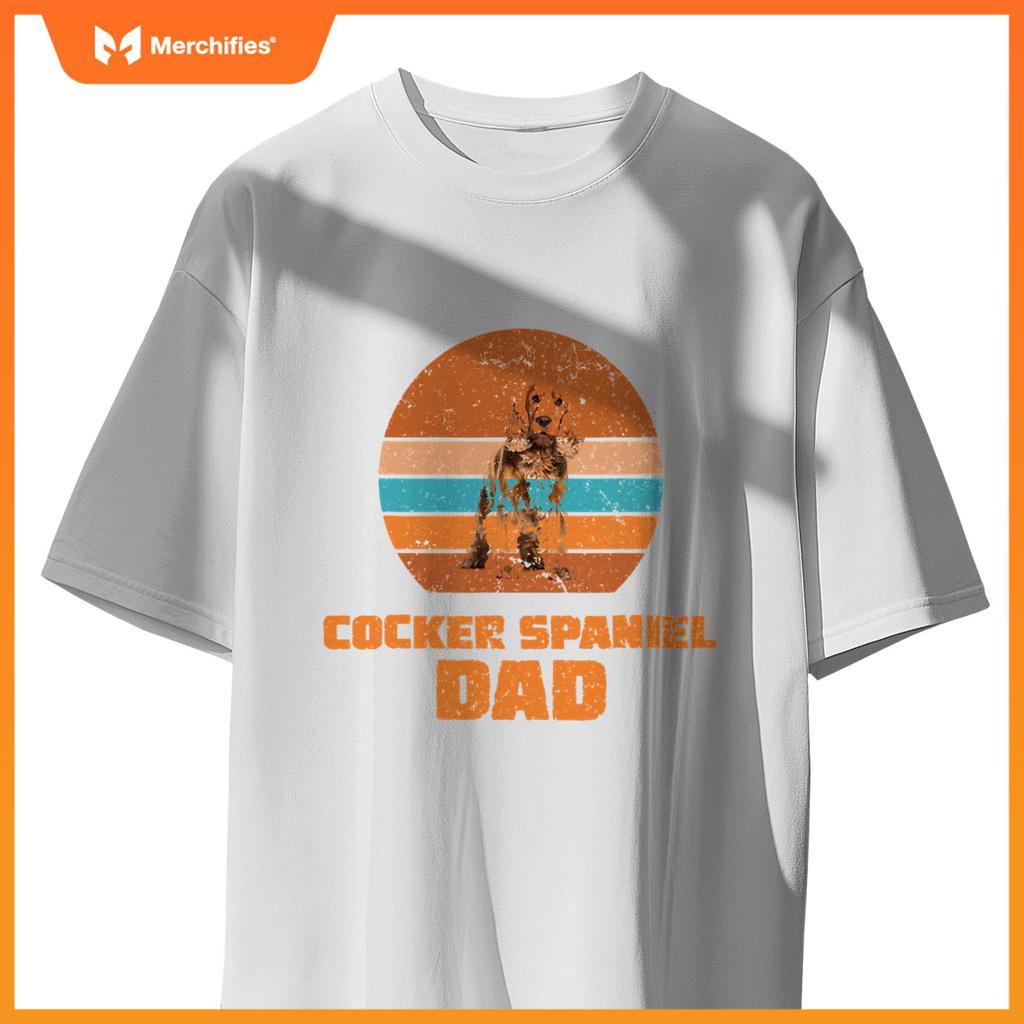 Cocker Spaniel Dad Vintage Dog Dogs Paw Paws Dog Owner T-Shirt
