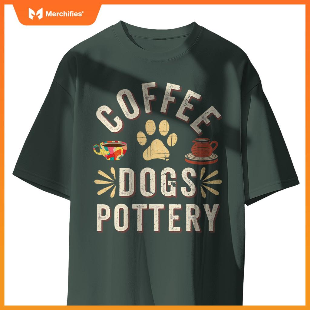 Coffee Dogs Pottery Ceramic Artist T-Shirt
