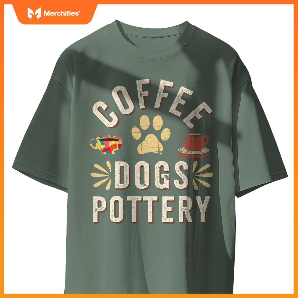 Coffee Dogs Pottery Ceramic Artist T-Shirt