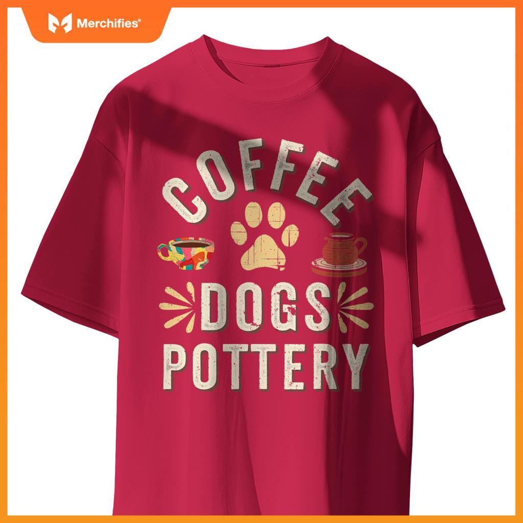 Coffee Dogs Pottery Ceramic Artist T-Shirt
