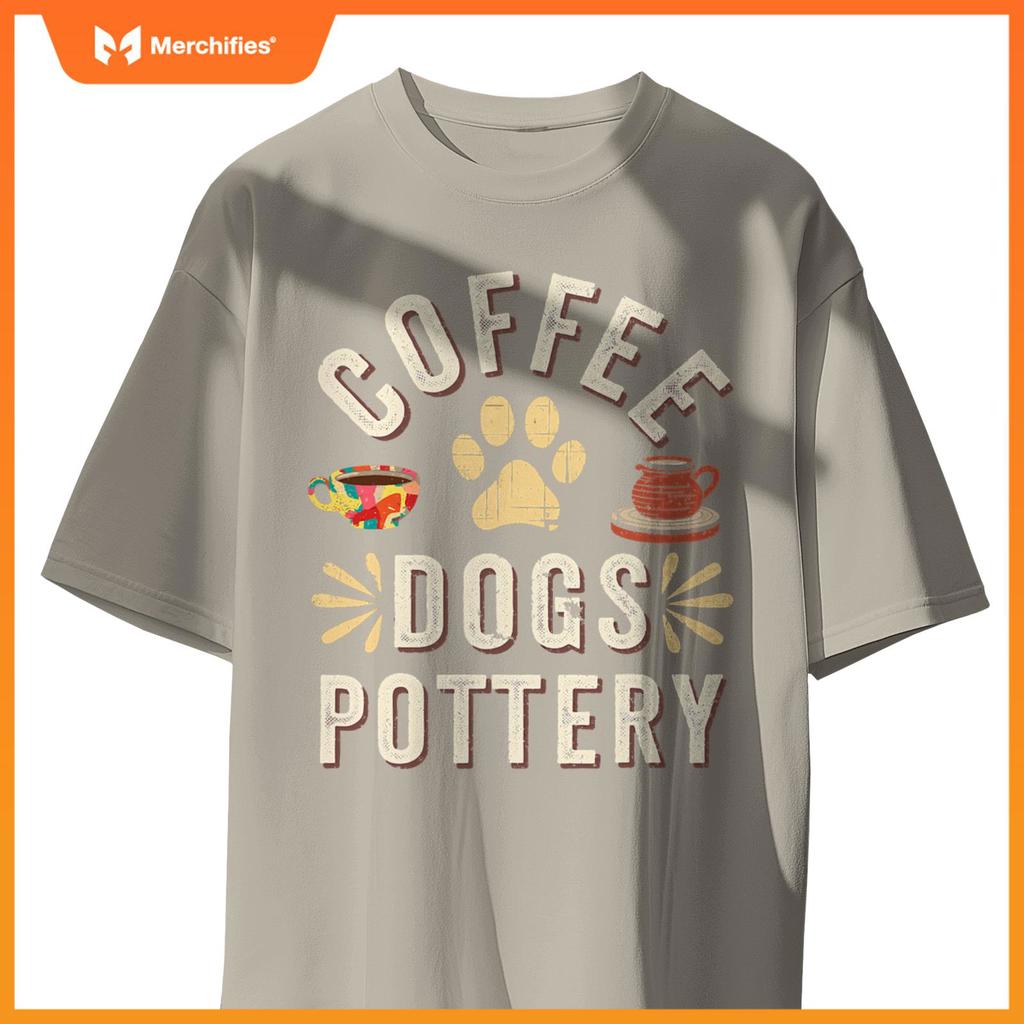 Coffee Dogs Pottery Ceramic Artist T-Shirt
