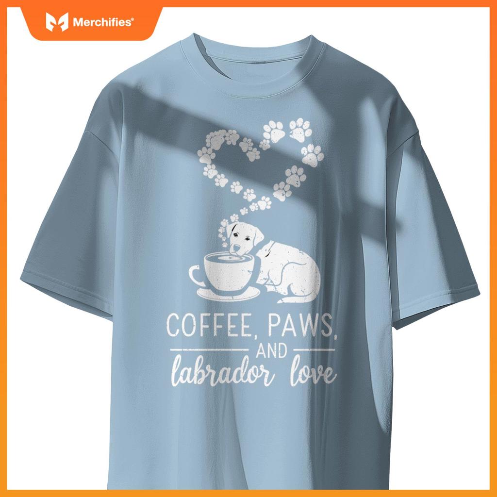 Coffee Paws And Lab Love - Labrador Dogs and Coffee T-Shirt
