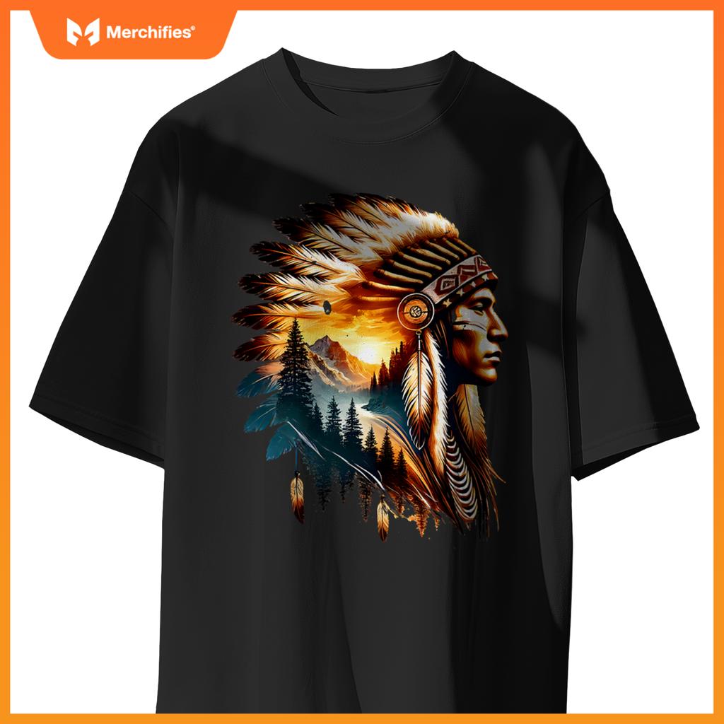 Cool Native American Indian Chief Men Women Native American T-Shirt