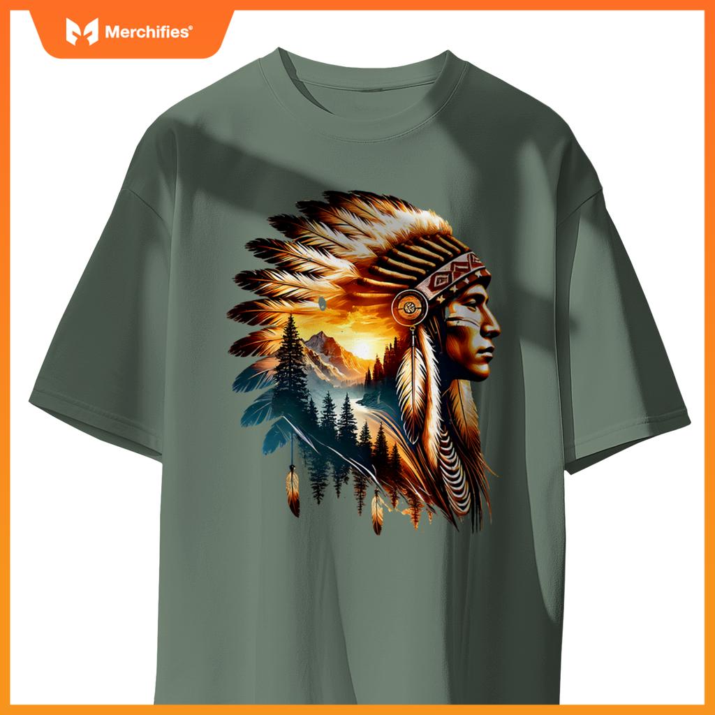 Cool Native American Indian Chief Men Women Native American T-Shirt