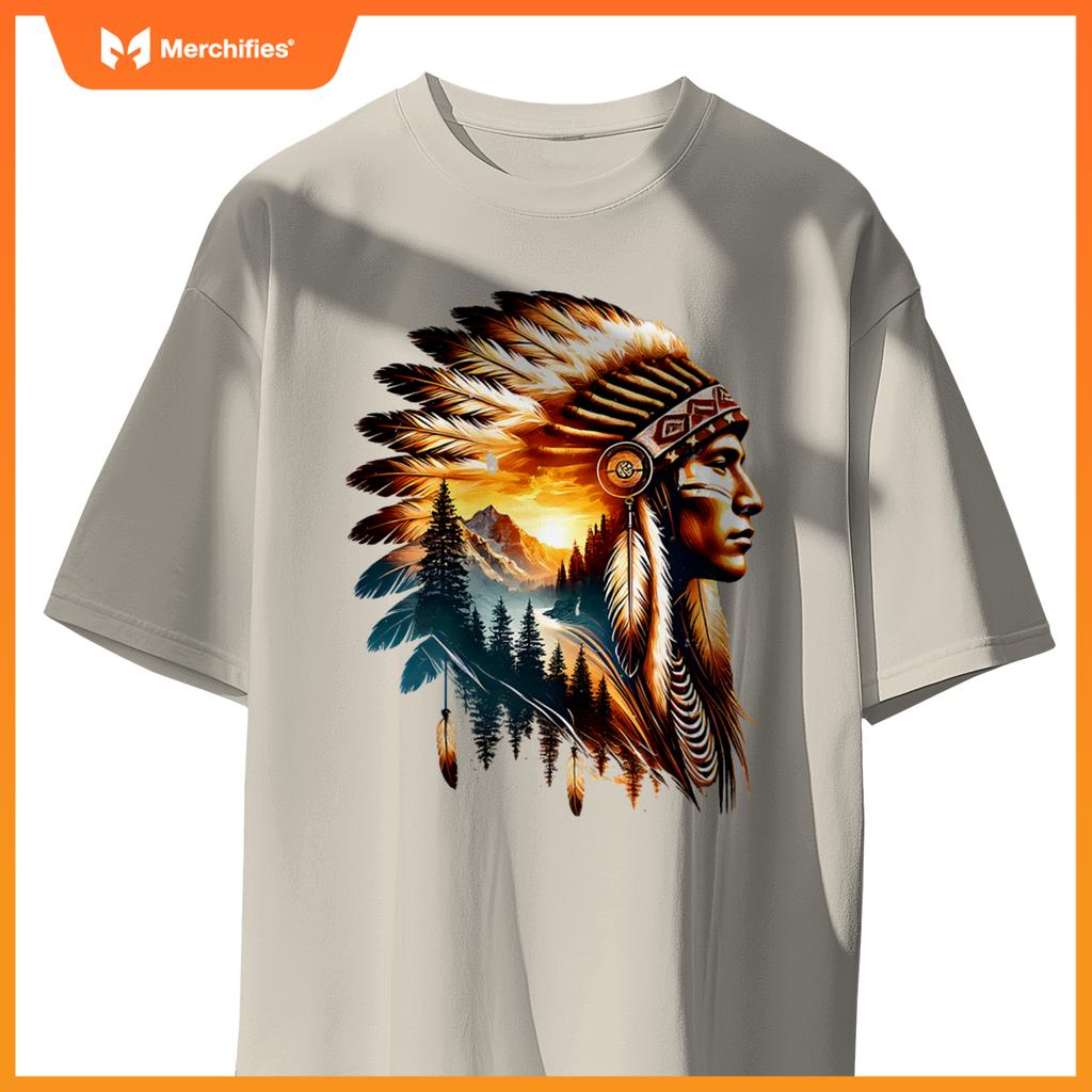 Cool Native American Indian Chief Men Women Native American T-Shirt