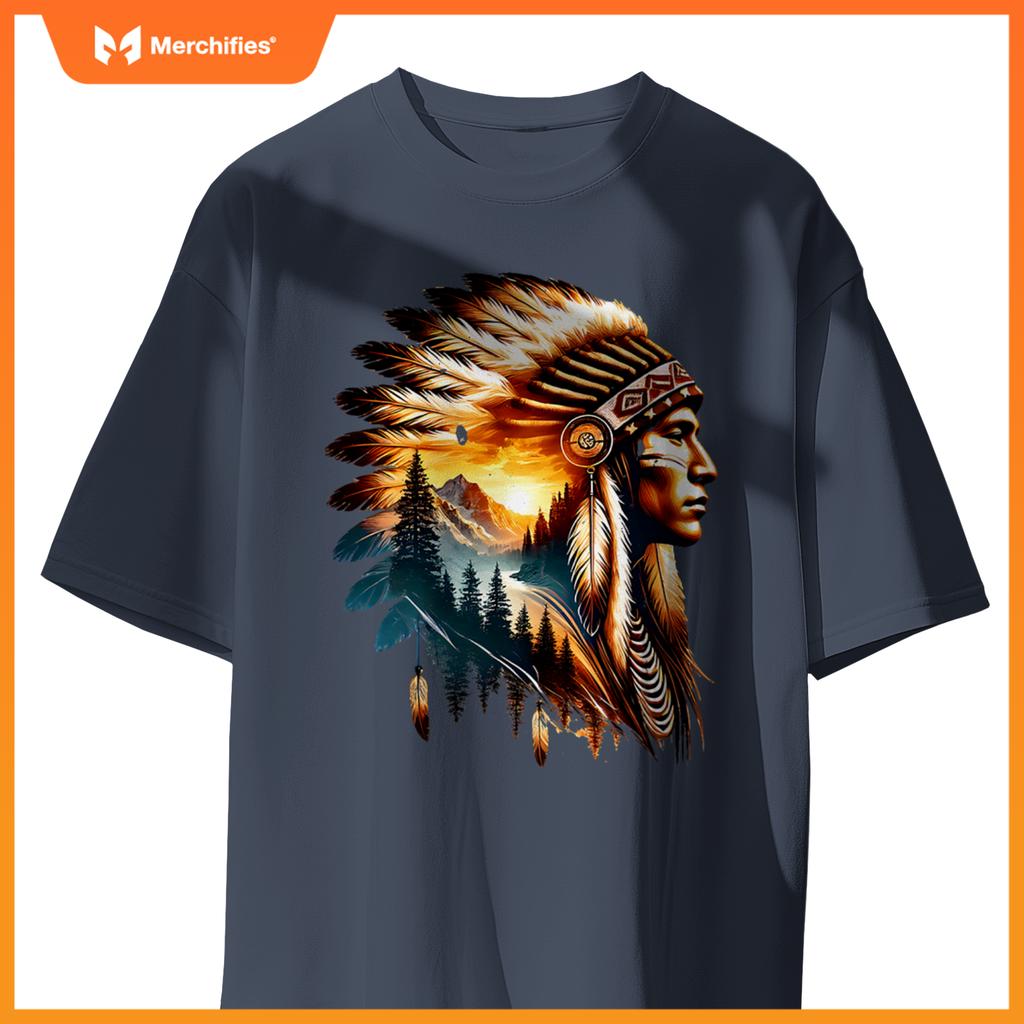 Cool Native American Indian Chief Men Women Native American T-Shirt