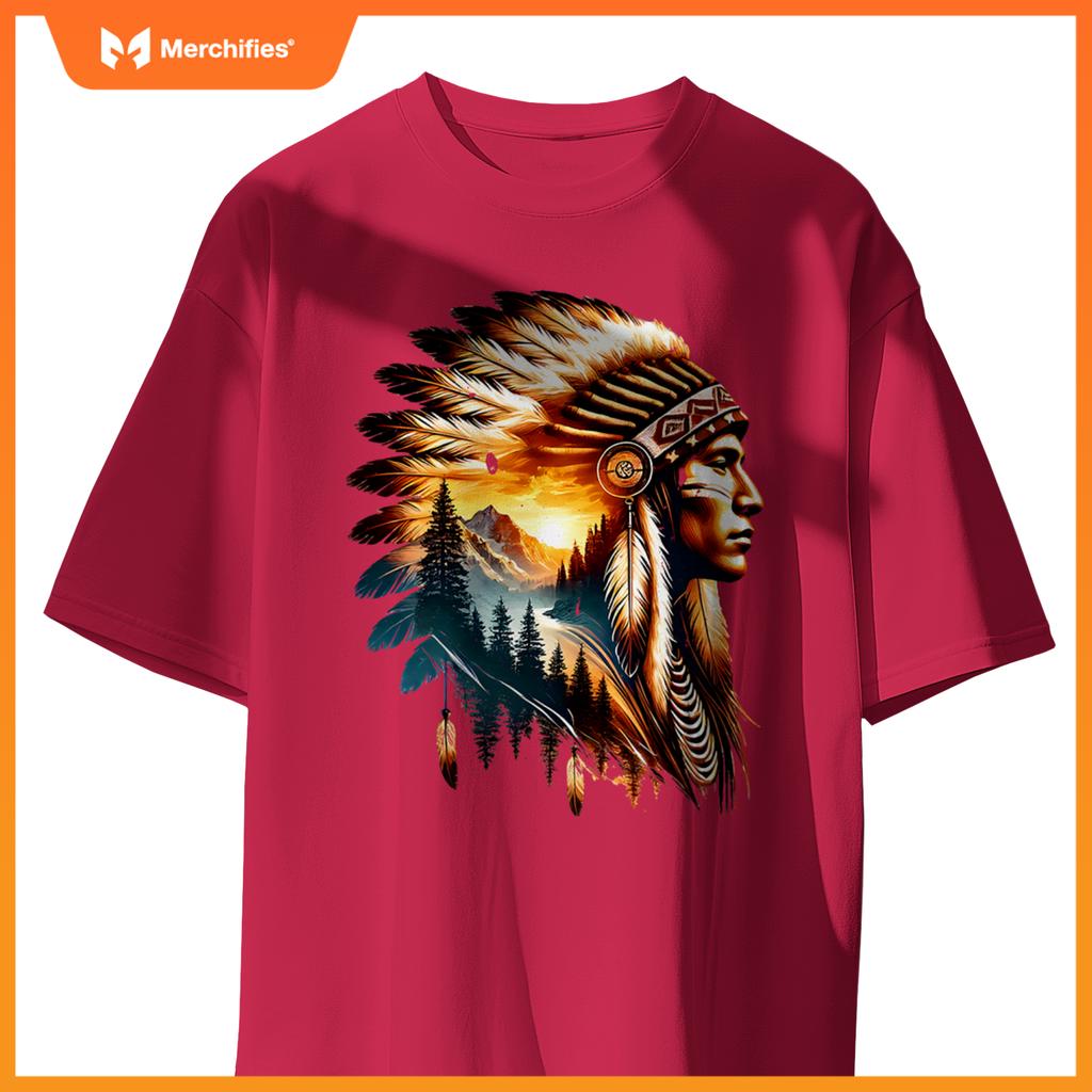 Cool Native American Indian Chief Men Women Native American T-Shirt