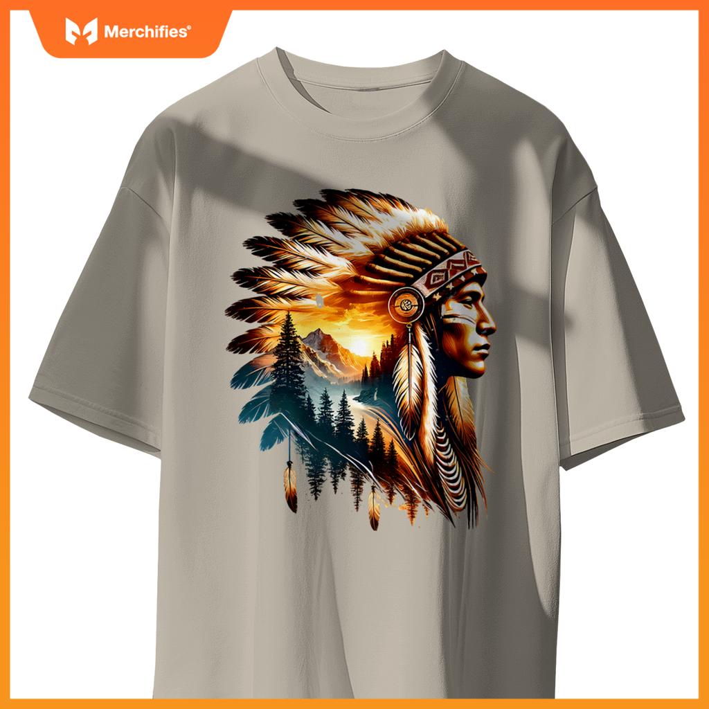 Cool Native American Indian Chief Men Women Native American T-Shirt