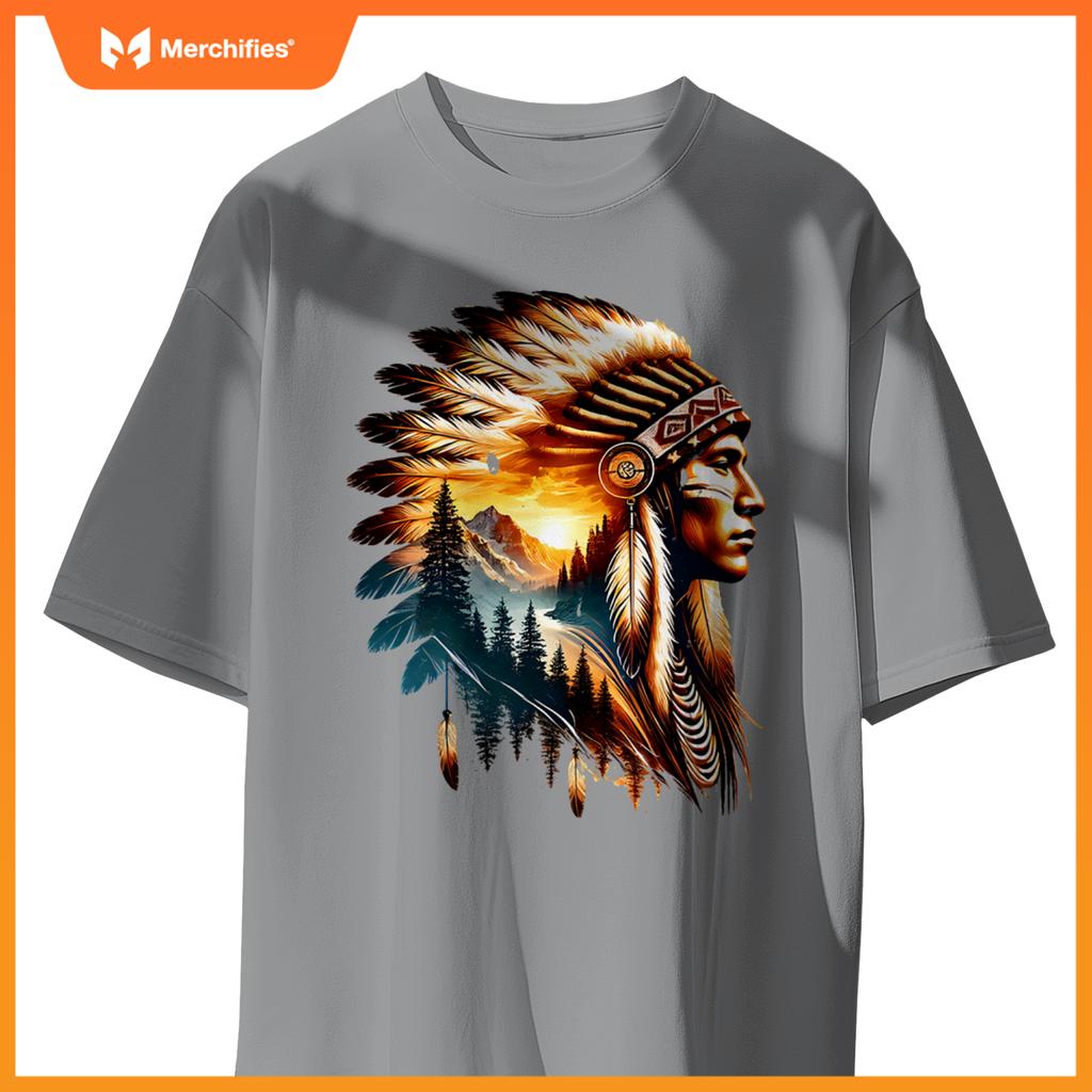 Cool Native American Indian Chief Men Women Native American T-Shirt