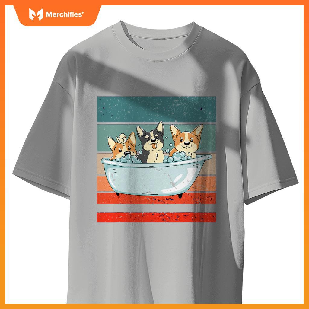 Corgis Bathtub Bubble Bath Duck Cute Dogs Happy Dog T-Shirt