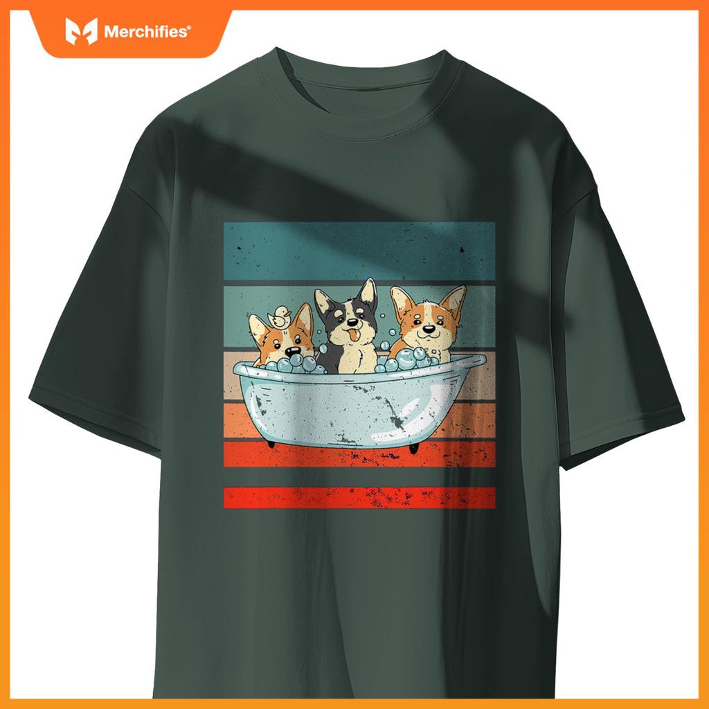 Corgis Bathtub Bubble Bath Duck Cute Dogs Happy Dog T-Shirt