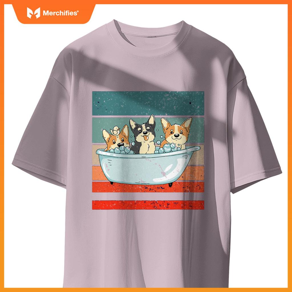 Corgis Bathtub Bubble Bath Duck Cute Dogs Happy Dog T-Shirt