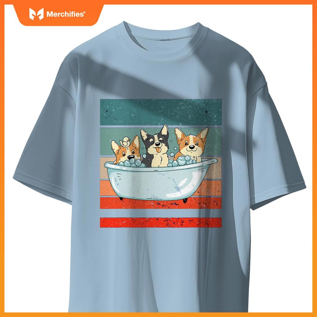 Corgis Bathtub Bubble Bath Duck Cute Dogs Happy Dog T-Shirt
