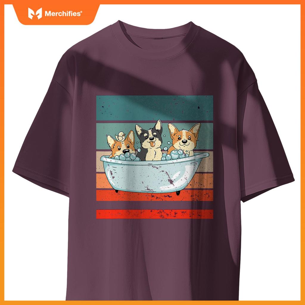 Corgis Bathtub Bubble Bath Duck Cute Dogs Happy Dog T-Shirt