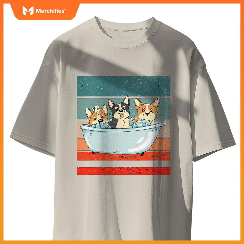 Corgis Bathtub Bubble Bath Duck Cute Dogs Happy Dog T-Shirt