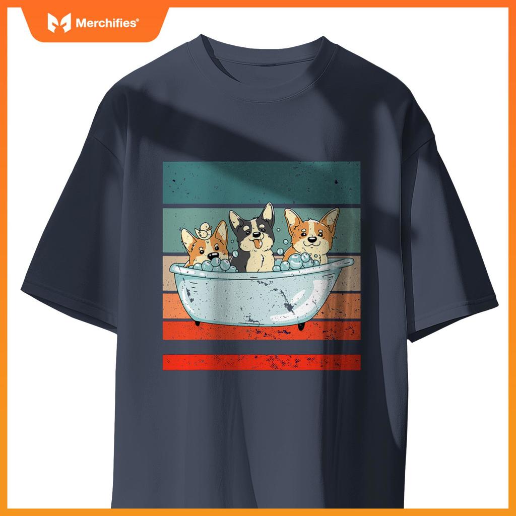 Corgis Bathtub Bubble Bath Duck Cute Dogs Happy Dog T-Shirt