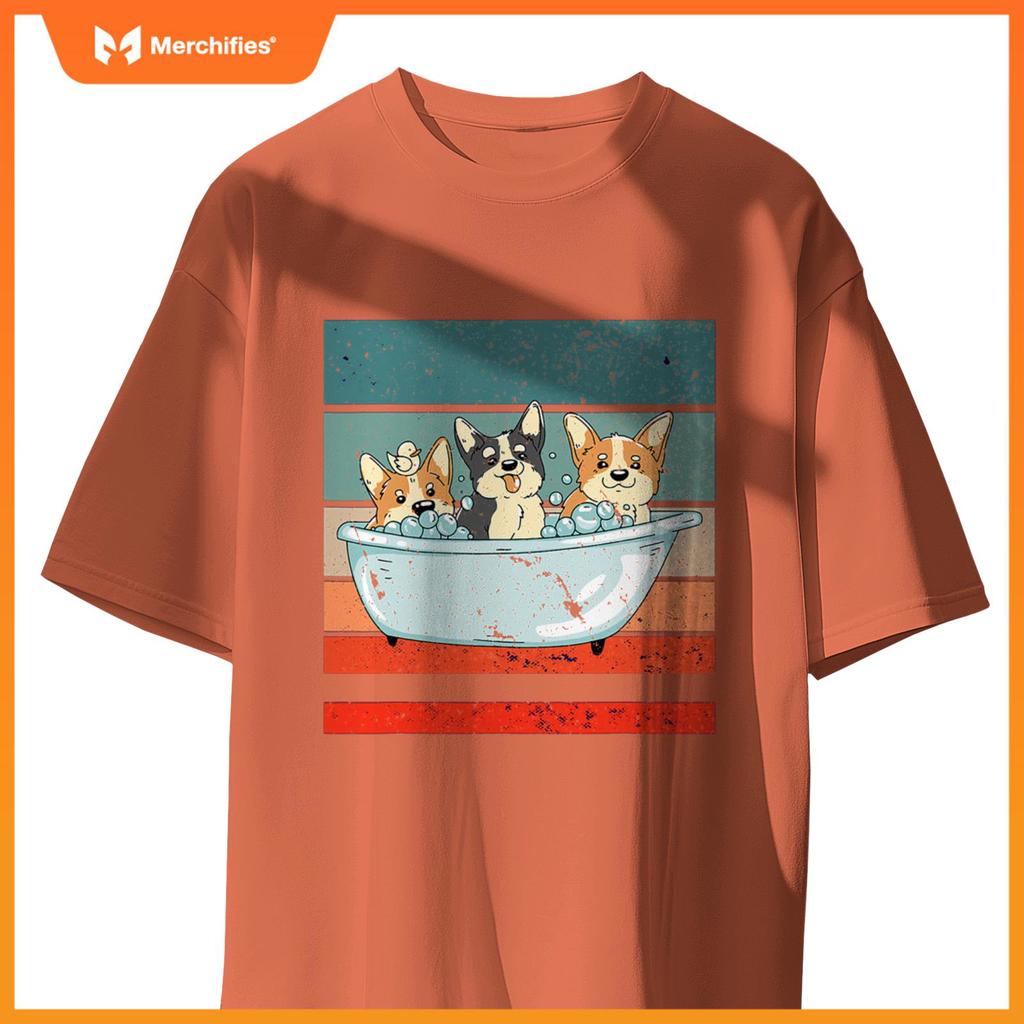 Corgis Bathtub Bubble Bath Duck Cute Dogs Happy Dog T-Shirt