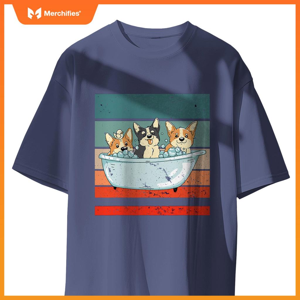 Corgis Bathtub Bubble Bath Duck Cute Dogs Happy Dog T-Shirt