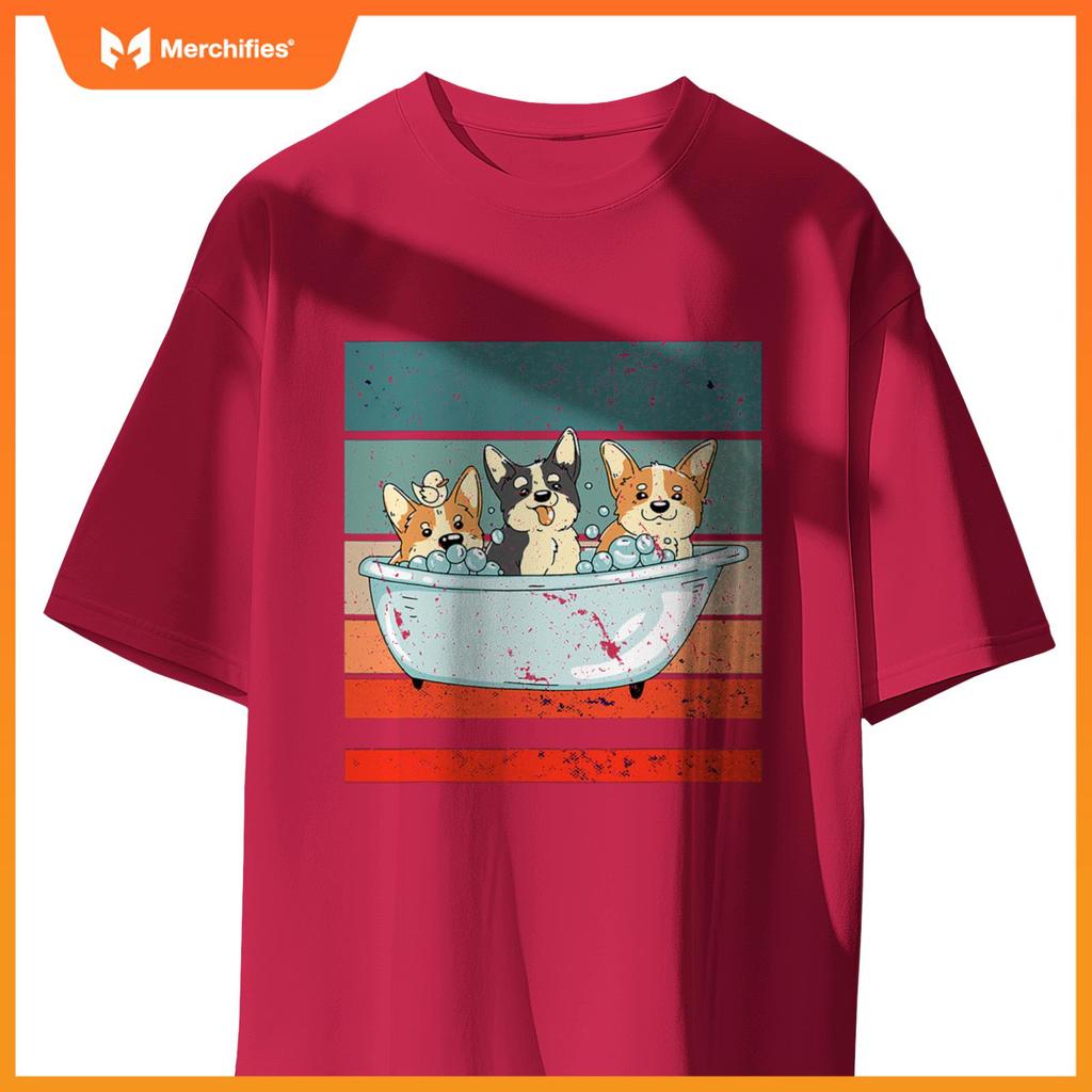 Corgis Bathtub Bubble Bath Duck Cute Dogs Happy Dog T-Shirt