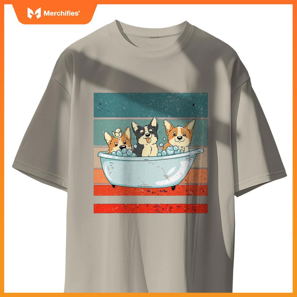 Corgis Bathtub Bubble Bath Duck Cute Dogs Happy Dog T-Shirt