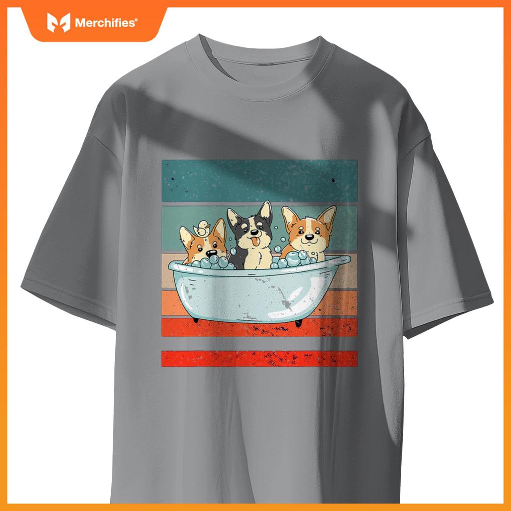 Corgis Bathtub Bubble Bath Duck Cute Dogs Happy Dog T-Shirt