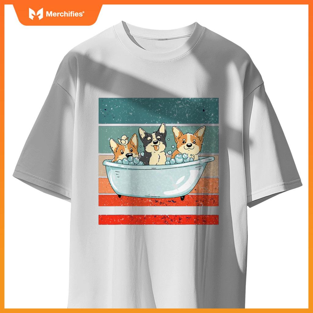 Corgis Bathtub Bubble Bath Duck Cute Dogs Happy Dog T-Shirt