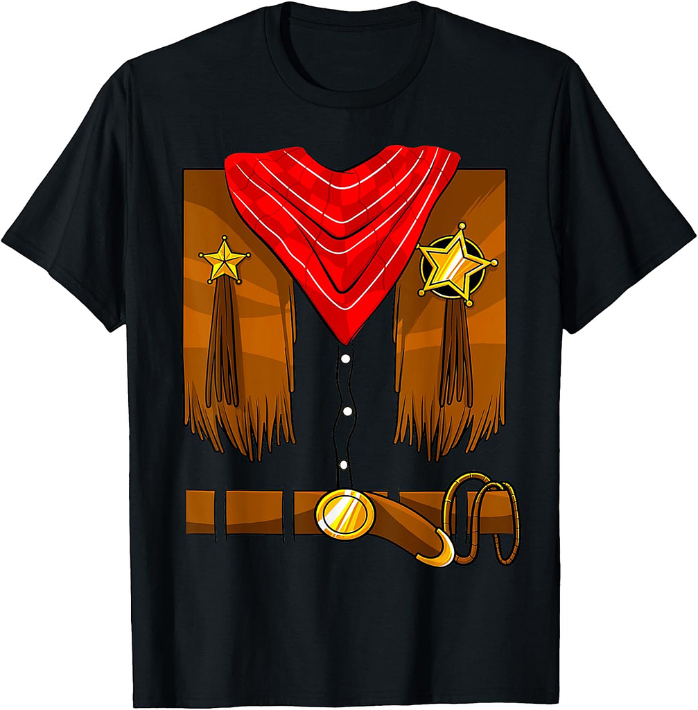 Cowboy Costume Boys Cowgirl Girls Halloween Toddler Kids T-Shirt