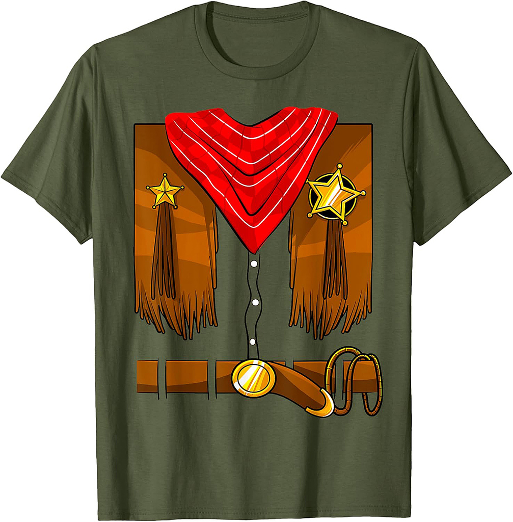 Cowboy Costume Boys Cowgirl Girls Halloween Toddler Kids T-Shirt