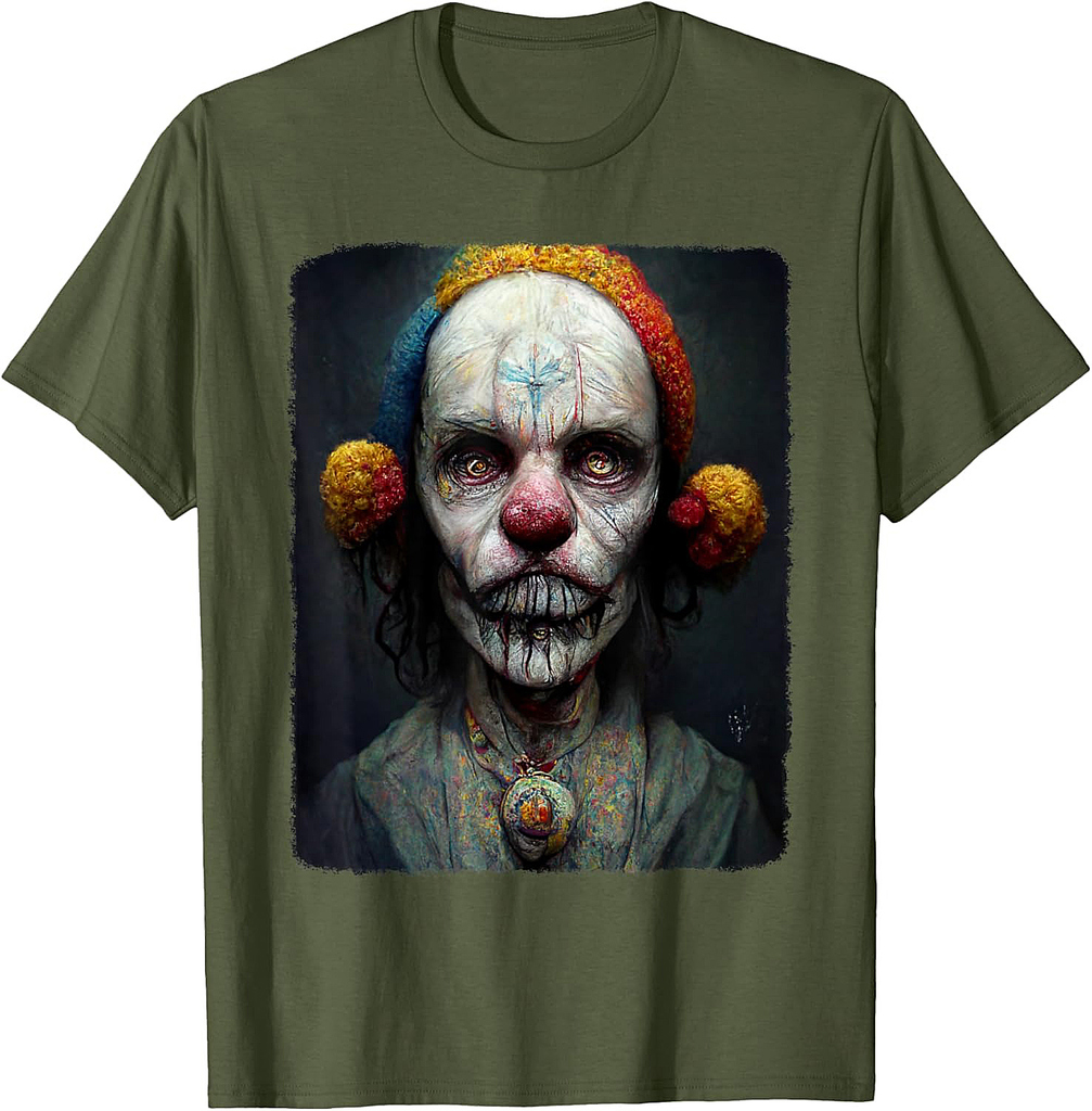 Creepy Clown Shirt Evil Scary Clown Insane Horror Halloween T-Shirt