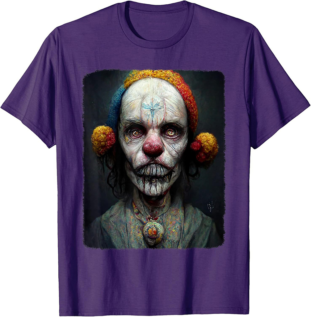 Creepy Clown Shirt Evil Scary Clown Insane Horror Halloween T-Shirt