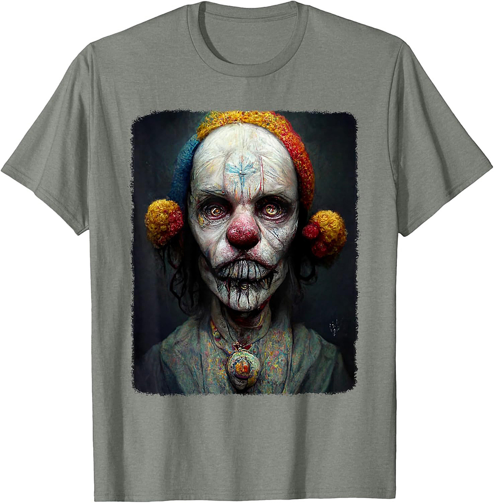 Creepy Clown Shirt Evil Scary Clown Insane Horror Halloween T-Shirt