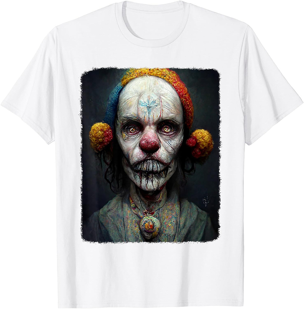 Creepy Clown Shirt Evil Scary Clown Insane Horror Halloween T-Shirt