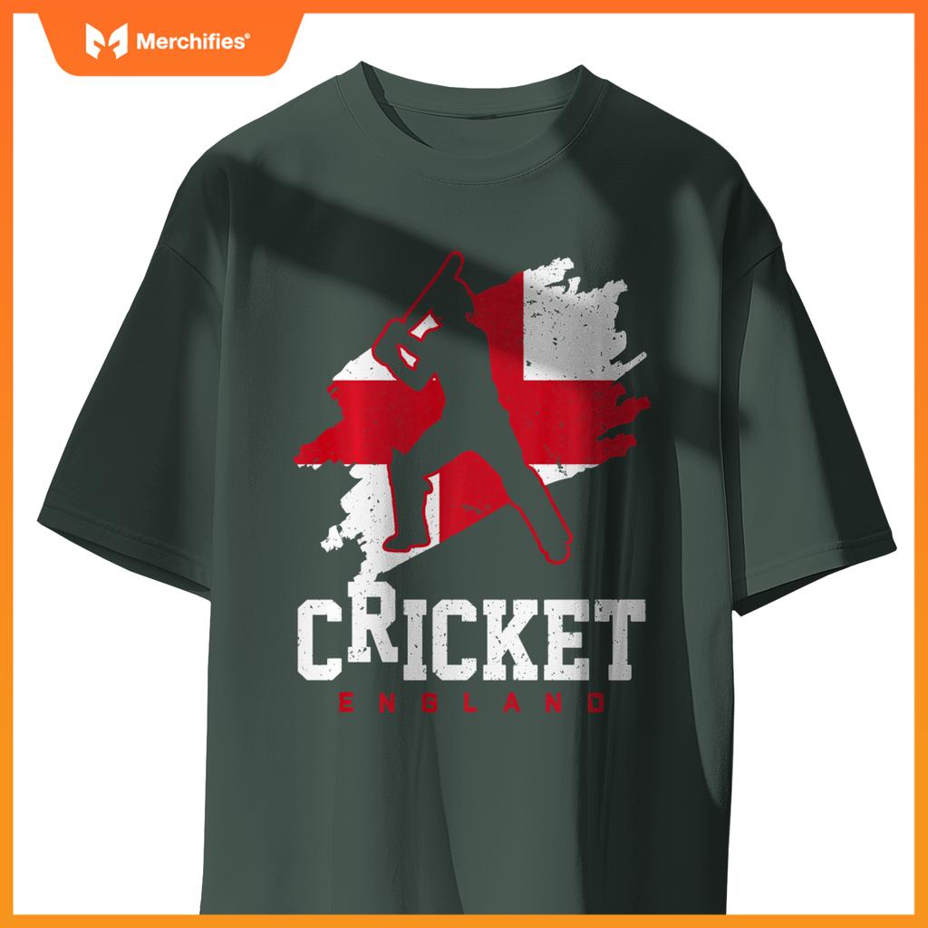 Cricket T-Shirt England Flag Tee Patriotic Player Coach Gift T-Shirt