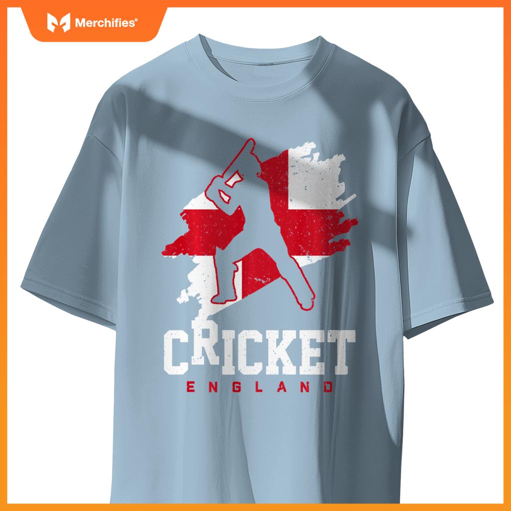 Cricket T-Shirt England Flag Tee Patriotic Player Coach Gift T-Shirt