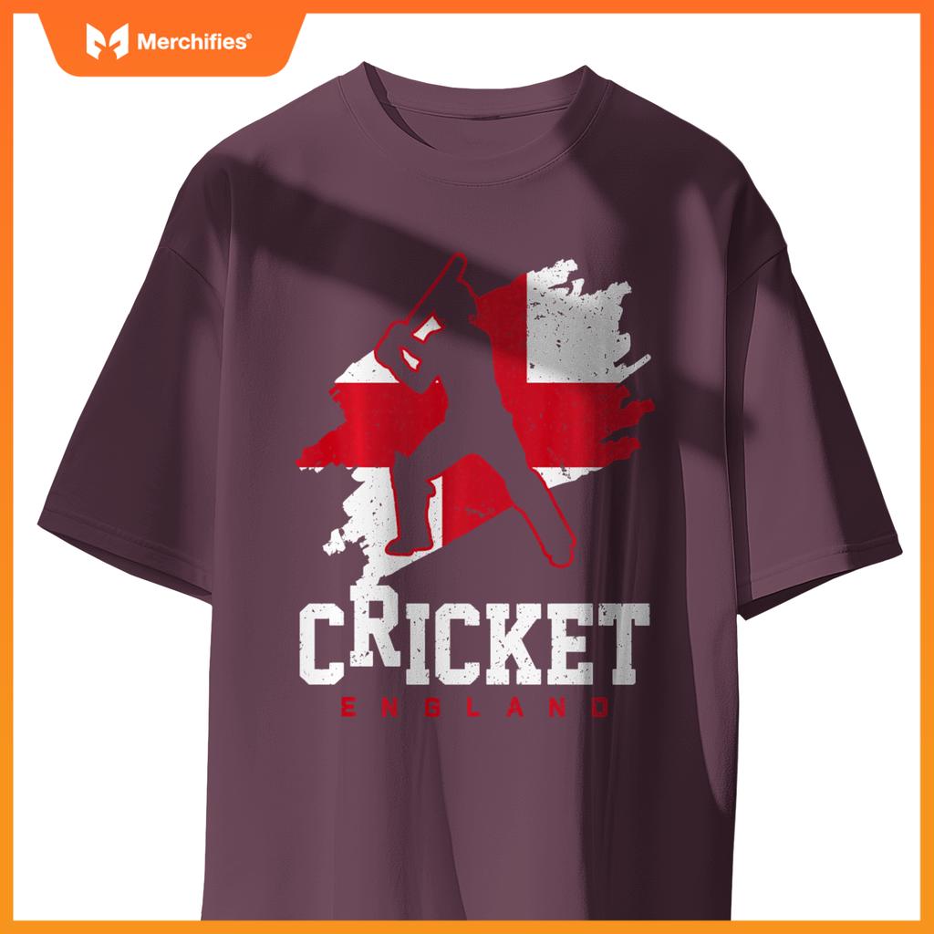 Cricket T-Shirt England Flag Tee Patriotic Player Coach Gift T-Shirt