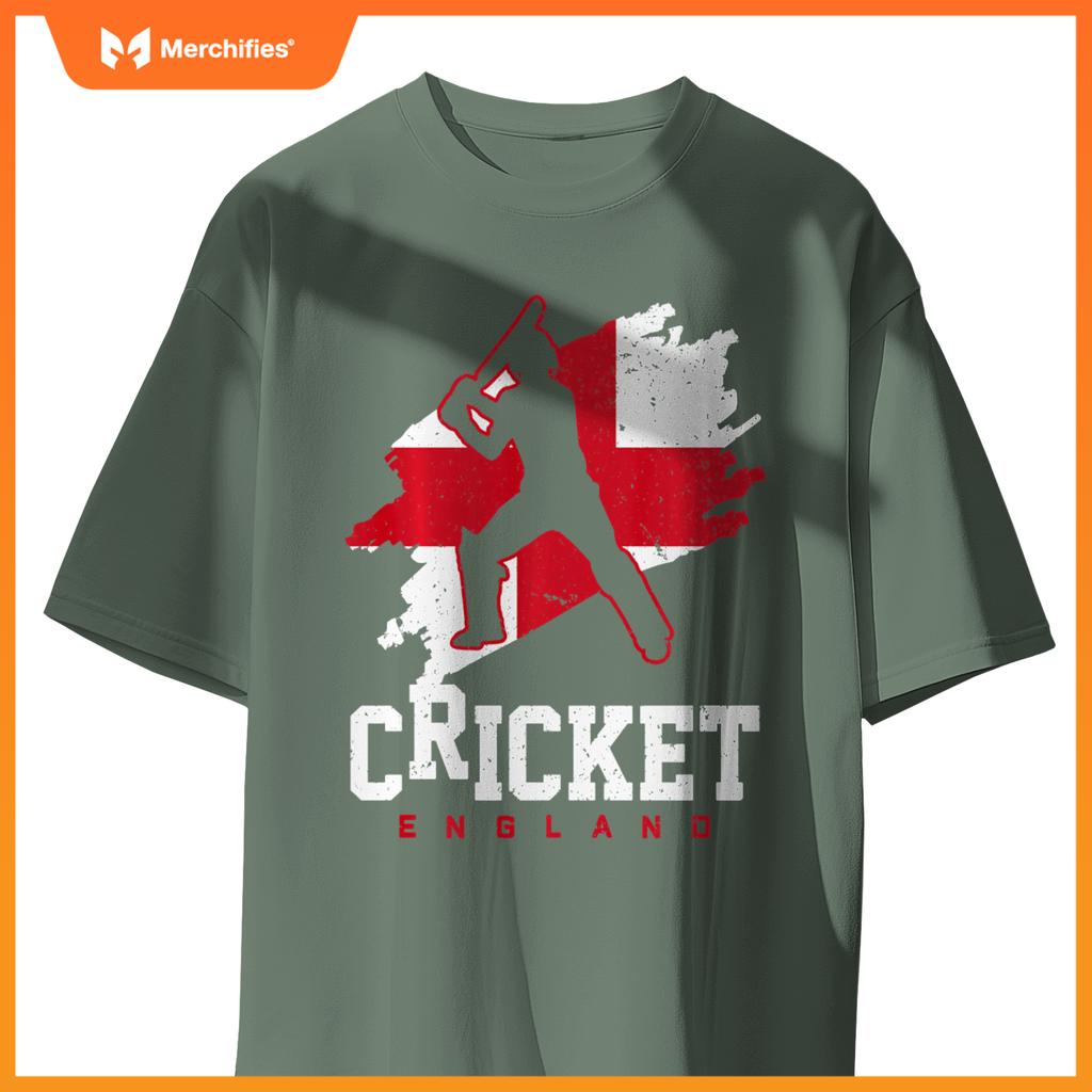 Cricket T-Shirt England Flag Tee Patriotic Player Coach Gift T-Shirt