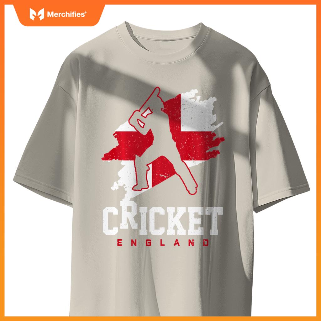 Cricket T-Shirt England Flag Tee Patriotic Player Coach Gift T-Shirt