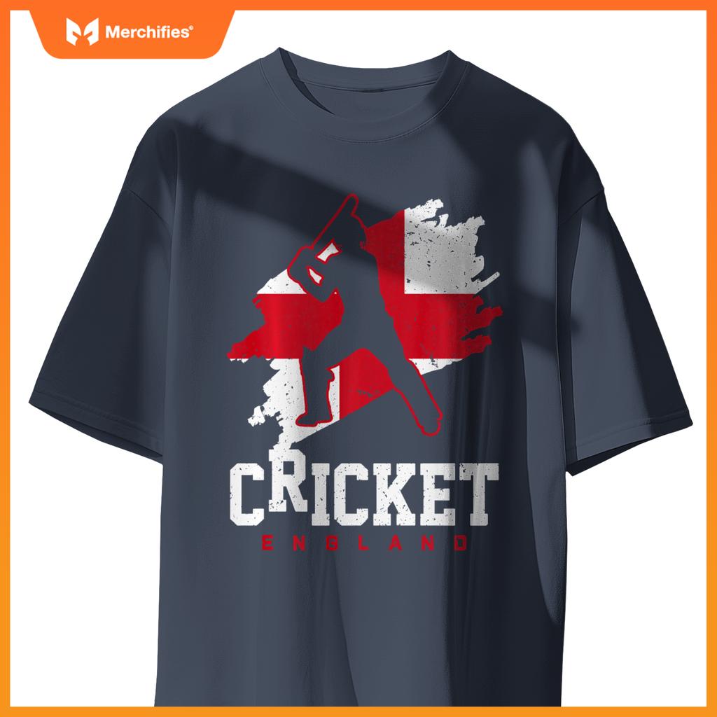 Cricket T-Shirt England Flag Tee Patriotic Player Coach Gift T-Shirt