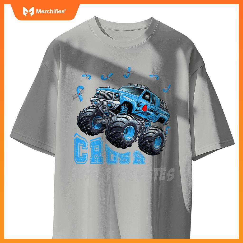 Crush Type 1 Diabetes Awareness T1D Warrior Monster Truck T-Shirt