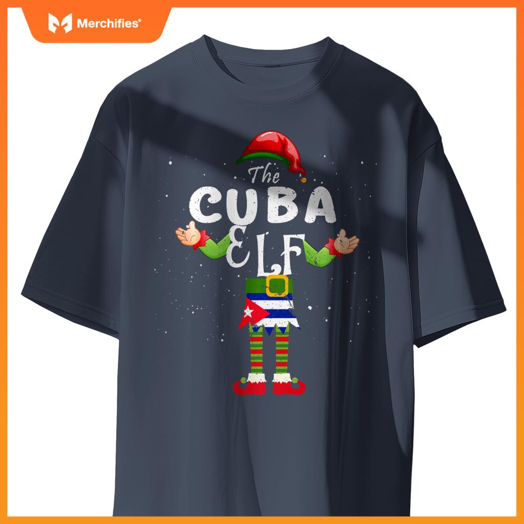 Cuba Elf Matching Proud Patriotic Group Christmas Party T-Shirt
