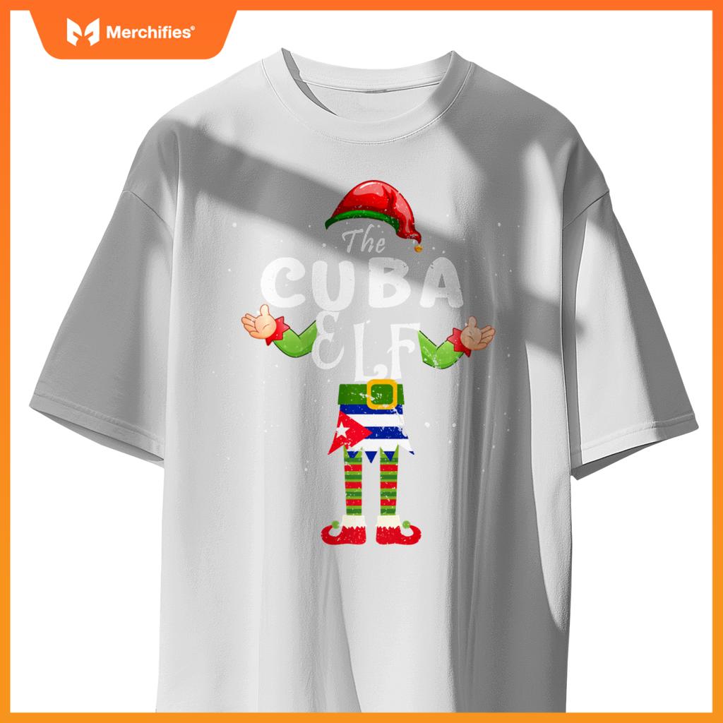 Cuba Elf Matching Proud Patriotic Group Christmas Party T-Shirt